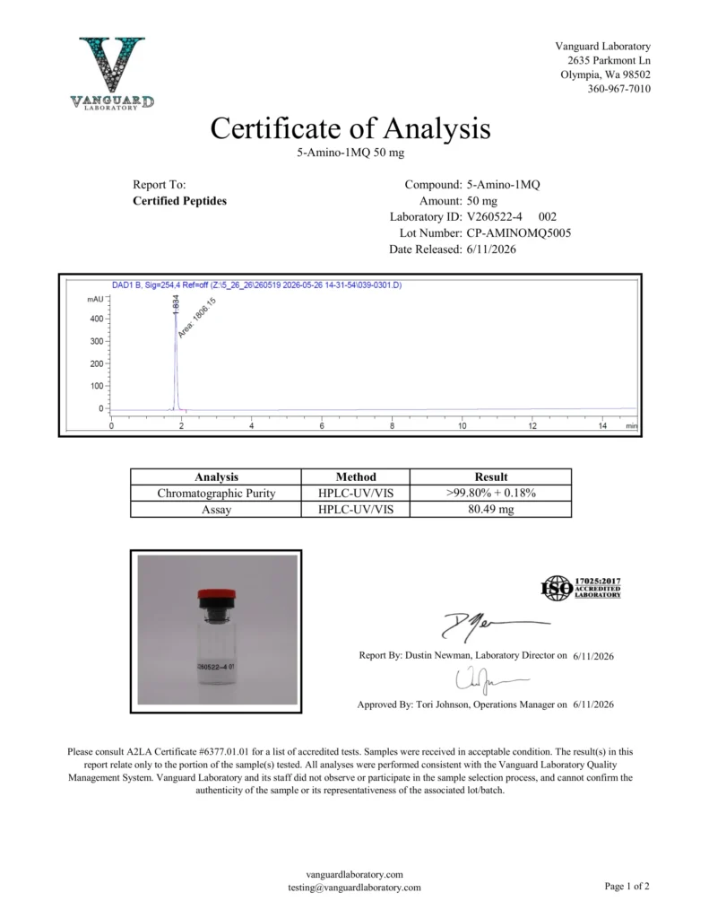 5-AMINO-1MQ-50-MG-6-11-26-COA