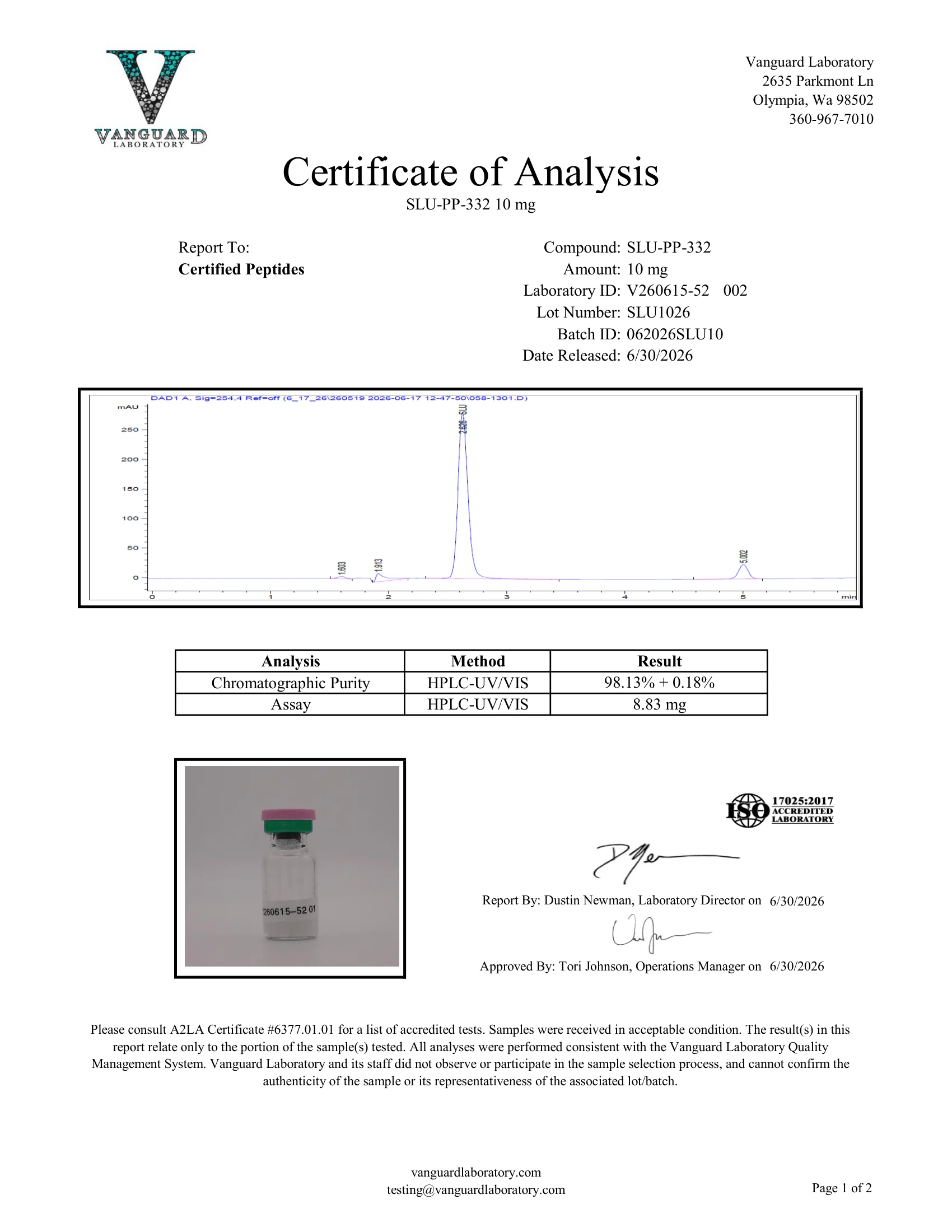 SLU-PP-332 10MG 3ML VIAL - Image 2